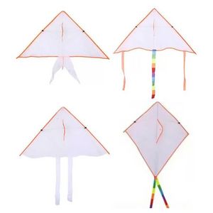 Mix 4 Style Shape Diy schilderen Kleurrijk Vliegende opvouwbare buitenstrand Kite Kite Kinderen Kinderen Sport grappig speelgoed