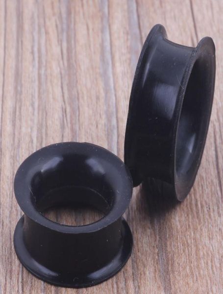 Mezcla de silicona de 425mm, doble llamarada, tapón para la oreja de túnel de carne de silicona, 96 Uds., joyería para el cuerpo de color negro 8323288