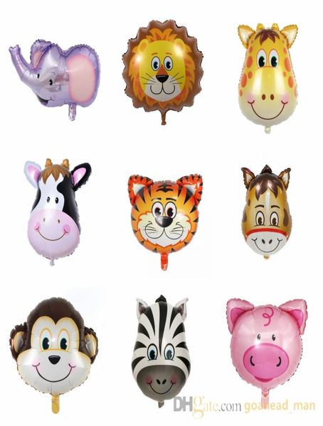 Mélange de ballons en aluminium d'animaux, Safari dans la Jungle, ballons de dessin animé Double face pour enfants, thème de Zoo, décoration de fête d'anniversaire, fourniture 1471855