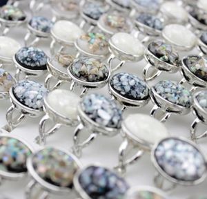 Mélangez la couleur 20 pièces de la mode plaquée argentée bijoux de bague à doigts simples pour les femmes bon marché 9758887