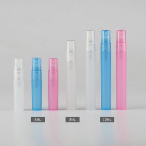 Mix Kleur 5 ml 8 ml 10 ml plastic Spray Fles, Lege Cosmetische Parfum Container Met Mist Verstuiver mondstuk, Parfum Monsterflesjes