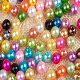 Mélanger les couleurs 8mm Abs imitation perle entretoise perles en vrac pour les plastiques ronds bijoux collier breloques bracelet faisant des résultats cadeau 100306h