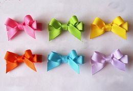 Baby Girl 2 "Mini Hairbow Hair Bows Clips Kids Boutique Lint Tiny Bowknot Alligator Simply Haarspeld Hoofddeksels Accessaries 100st FJ3212