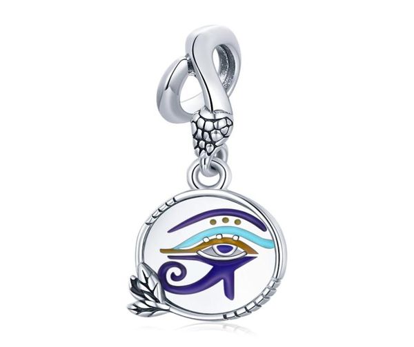 Mix Design 100 925 Plata de Ley Egipcio Doble Ojos Charms Colgante Misterioso Ojo Retro DIY Cuentas Accesorios Fit Pulsera Gift5643448