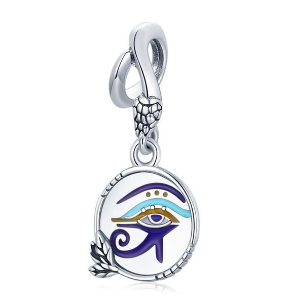 Mélange Design 100 925 argent sterling égyptien twin yeux charmes pendentif mystérieux rétro œil bricolage des perles accessoires ajuster le bracelet done6038490