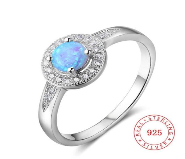 Mix Design Factory Direct Opal Stones S925 Silver Ring Bijoux de mode de mariage Cadeaux de mariage Real 925 Sterling Anneaux Blue White Gemstone F9113857