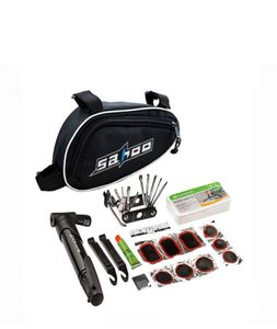 Kit d'outils de réparation de vélo, mélange en 1, Kit de réparation de vélo avec pompe à pochette, accessoires de vélo noirs, tournevis de montagne, Tool8420217