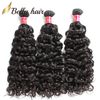 Poules de cheveux vierges humaines Extensions Curly Wave Malaysian 100% Hair non transformés tissages Double Toute noire naturel 3-4pcs Bellahair 8-34 pouces 8a