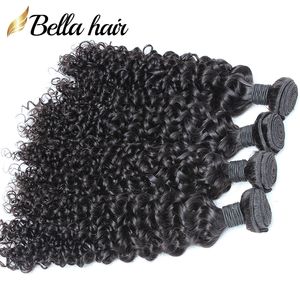 Bundles de cheveux mongols cheveux bouclés tisse 3pcs 100 extensions de cheveux humains vierges trames 8 30 couleur naturelle bellahair