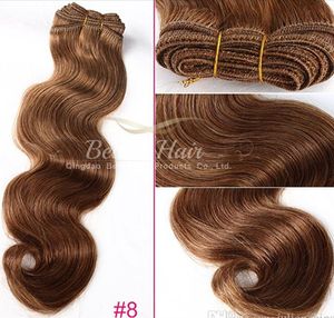 1424 pouces couleur marron vague de corps péruvienne 2pcs lot trame de cheveux humains extensions de cheveux péruviens 100g p grade 8a livraison gratuite