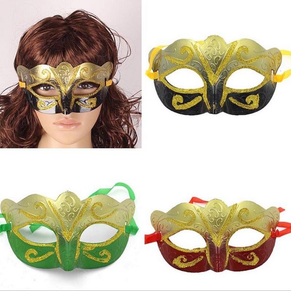 100 Uds promoción venta máscara de fiesta soldadura oro moda mascarada veneciana colorida fiesta de Navidad de Halloween envío gratis