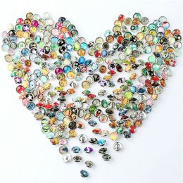 Mix Snap Button 12mm glas Rhinestone Jewelry Charms Random 50PC258E