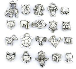 Mix Style Beads Antique Silver Compated Alloy Big Hole Charms Spacer Beads Fit Bracelet Diy Sieraden Kettingen Hangers CHA91996391810995