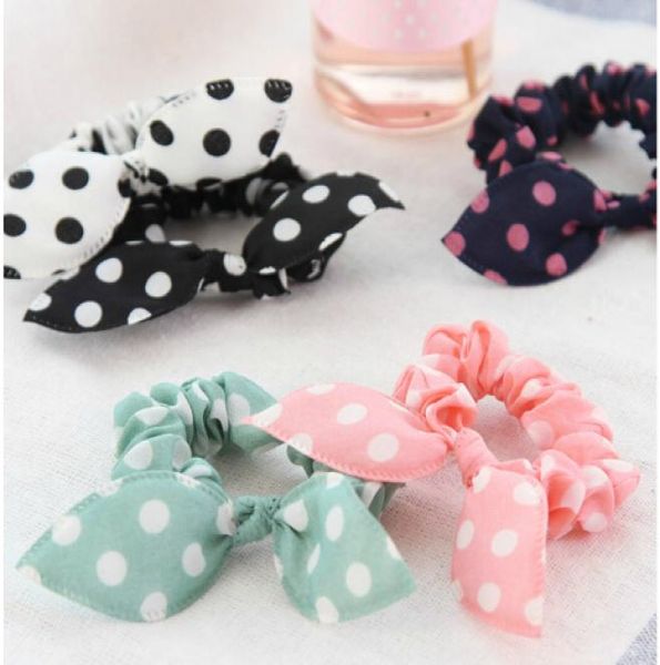 Mélangez des clips de style pour la bande de cheveux polka point léopard de la corde à cheveux rabbit rabbit oreilles de cheveux scrunchy accessoires de cheveux bébé 3074126