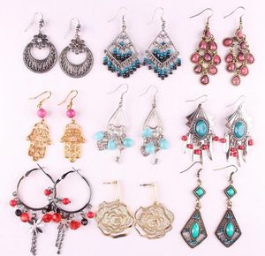 Mélanger les Styles de couleurs 10 paires/lot mode boucles d'oreilles lustre pour femme bricolage cadeau artisanat bijoux EA08