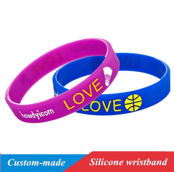 Bracelet en silicone de styles mixtes pour l'équipe de football, basket-ball, bassball, bracelet de sport de camping sur mesure, équipe avec logo personnalisé