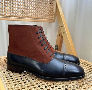 Bottes Chelse en cuir pleine fleur Mixcolor, bottes de bureau de Style britannique, chaussures Martin