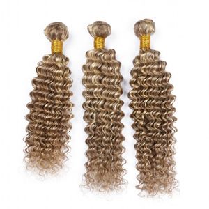 Mixd cheveux humains paquets vague profonde bouclés 8 613 Piano Extension de cheveux pour les femmes brésiliennes vierges 8a qualité cheveux 3 paquets de mariage