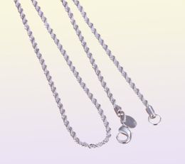 Mélangé 16039039 18039039 20039039 22039039 24039039 FEMMES039S Collier de chaînes 2 mm 925 STERLI6570713