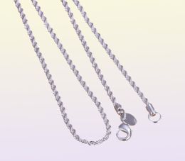 Mélangé 16039039 18039039 20039039 22039039 24039039 FEMMES039S Collier de chaînes 2 mm 925 STERLI4279847