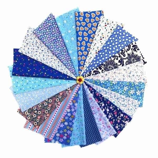 Mixte 20design fleur bleue imprimé coton tissu pour matériel de couture à la main patchwork rideau couture bricolage artisanat 2030cm T200812