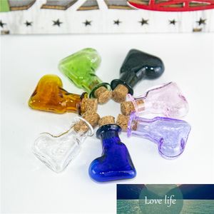 Petits pendentifs de parfum en forme de cœur, 7 couleurs mélangées, bocaux, Mini bouteilles en verre avec bouchons, cadeaux de bricolage, flacons d'art mignons, nouvel arrivage