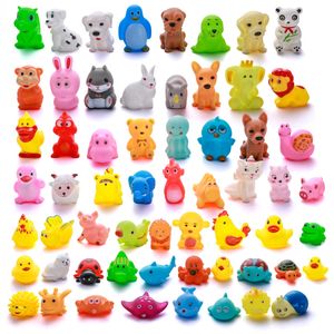 Groothandel rubberen zwevend speelgoed cartoon dieren baby bad speelgoed water leuk speelgoed badbad drijvers knijpen met geluiden