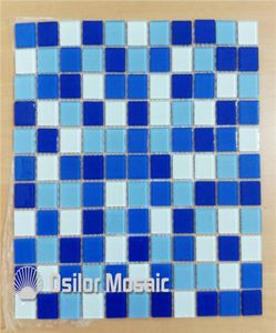 gemengde blauwe en witte kristal- en glasmozaïektegel voor badkamer en keuken zwembad wandtegel 25x25mm 4 vierkante meter per lo2545976