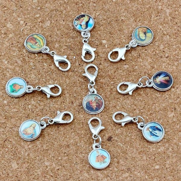 Médailles d'église catholique mixtes Saints Croix Charme Fermoirs à homard flottants Pendentifs pour la fabrication de bijoux Bracelet Collier DIY Accessor242s