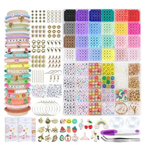 Gemengde klei kralen set voor het maken van sieraden 6MM polymeerklei platte chips voor armband maken accessoires Kit DIY sieraden maken set 231227