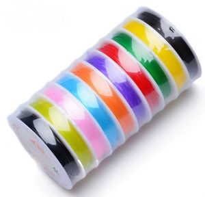 Gemengde kleur (20roll) sterke stretch elastische kralenkoordkoorddraad 0.6 0.8 1mm