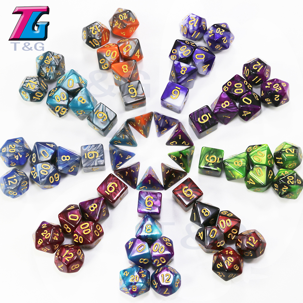 Mixed Color Dice Set D4-D20 Dungeons and Dargon RPG MTG Board Game 7pcs/Set