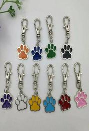 Couleur mixte émail chat chien ours patte imprime rotatif mousqueton porte-clés porte-clés pour porte-clés sac fabrication de bijoux wjl40054922885