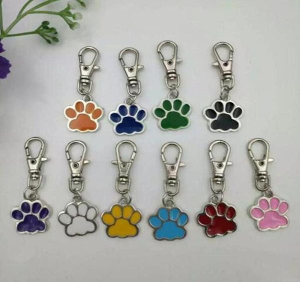 Llavero con cierre de langosta giratorio con estampado de pata de oso, gato, perro, esmalte de colores variados, para llavero, bolso, joyería, Making7828486