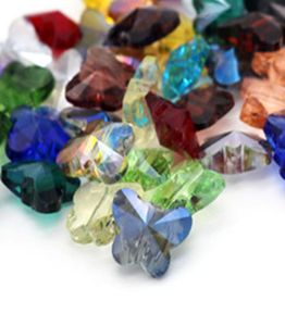Gemengde kleur gehele 100 stks kleurrijke vlinder kristallen kraal 11x14 mm glazen kralen losse spacer diy sieraden maken oostenrijk4525269