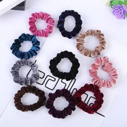 Gemengde kleuren vrouwen meisjes solid zoete flanelette scrunchies elastische ring haar stropdassen accessoires paardenstaart houder haarbanden