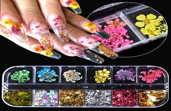 Designs mixtes Nail Art alliage accessoires fleurs séchées bijoux strass autocollants pour ongles manucure décalcomanies décorations 8210488