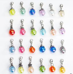 Gemengde Mode Drijvende Karabijn Charms Dangle Legering kristallen glazen bol Diy Sieraden Maken Accessoires