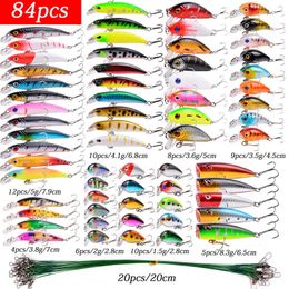 Kits de señuelo de pesca mixta Crankbait Minnow Popper Lure Bass Baits Wobbler Juego de cebo de pesca falsa para la vida 240416