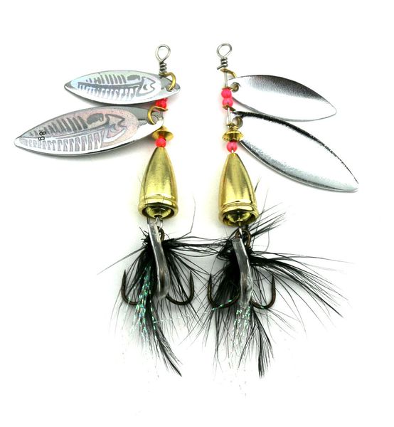 Leurre Spinnerbait à paillettes métalliques de taille mixte, leurre cuillère, matériel de pêche, rotation Spinnerbaits