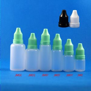 Flacons compte-gouttes en plastique de taille mixte 5 ml 10 ml 15 ml 30 ml 50 pièces chaque PE LDPE avec bouchons inviolables Liquides inviolables GOUTTES POUR LES YEUX E-CI Fwqh