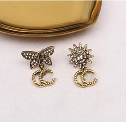 Mixed Style 18K Gold Ploated Luxury Brand Designers G Letters Stud oorbellen Classical Geometric Women 925 Silver Crystal Rhinestone Earring Wedding Party Joodlry