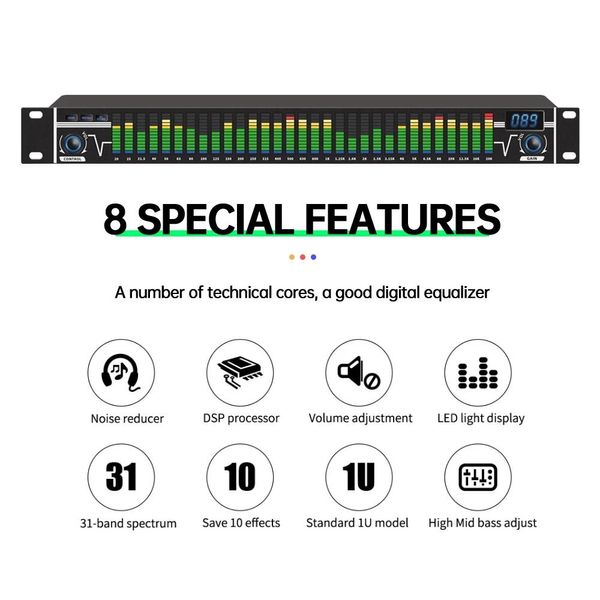 Mélangeur 31 bandes égaliseur graphique Audio égaliseur numérique Audio système De son professionnel égaliseurs professionnels