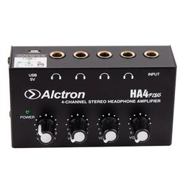 Mixer Alctron Ha4Plus 4Channel Portable STÉRABLE Amplificateur de casque Mini Écouteur d'écoute Ample TRS Écouteur de sortie Jack Ha4 Plus