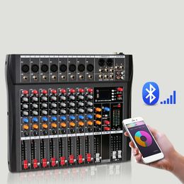 Mélangeur audio mixage son contrôleur Dj carte de table Bluetooth consoles numériques professionnelles interface équipement de console 8 canaux 240110