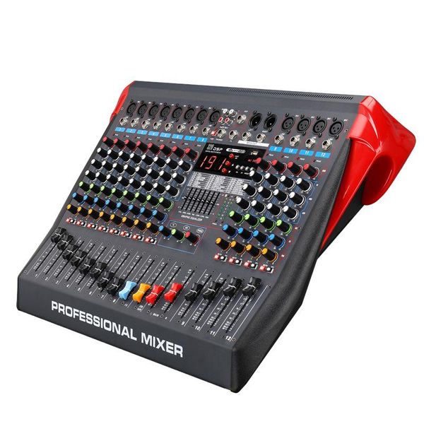 Mezclador Cokyis 6/8/12 canales Bluetooth micrófono Digital consola mezcladora de sonido profesional Karaoke mezclador de Audio amplificador con USB