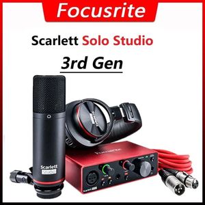 Mixer Focusrite Scarlett Solo Studio 3e generatie USB opname geluidskaart headset set audio interface studio inclusief microfoon en hoofdtelefoon