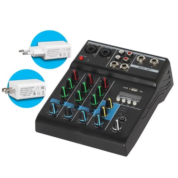 Mezclador mezclador consola de audio bluetooth compatible recibe reproducción de reproducción incorporada en efecto de reverb