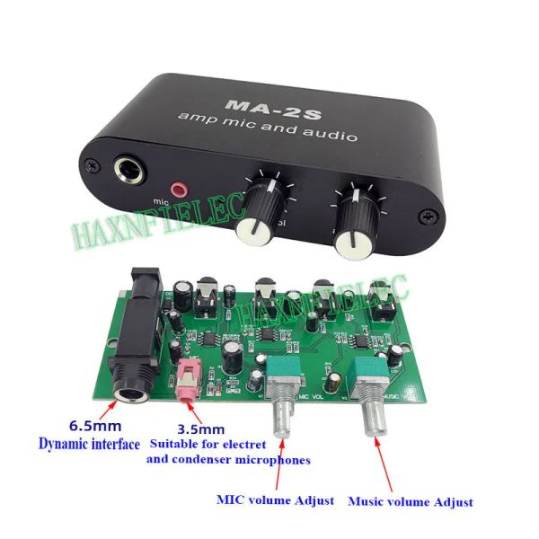 Mixer MC33202 Préamplificateur de microphone Dynamic Microphone Préamplificateur audio Préampe de mixage Mixer pour carte sonore en direct Accompagnement musical