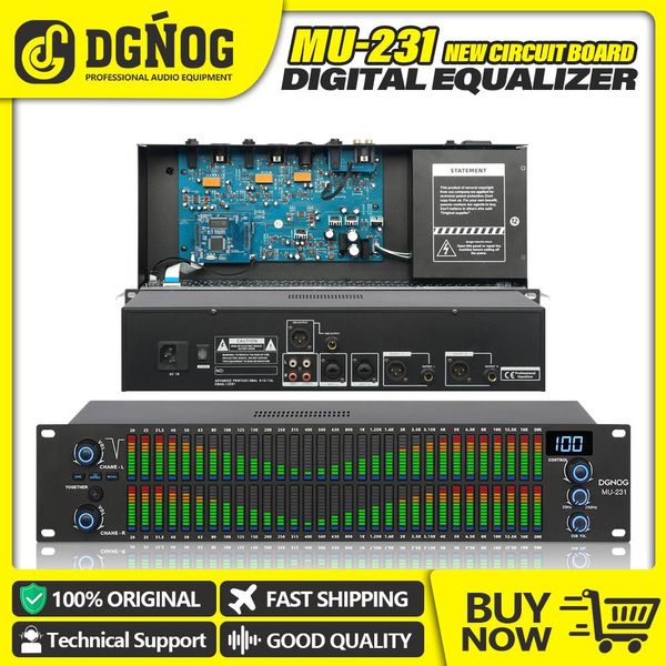 Mélangeur Mu231 égaliseur Audio double 31 bandes égaliseur numérique système sonore professionnel égaliseur spectre gestion des haut-parleurs Dgnog